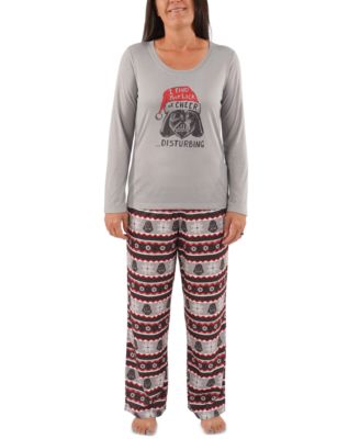 Munki Munki - Women's 2-Pc. Darth Vader Fairisle Pajama Set