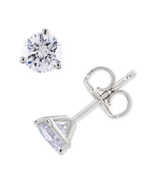 Macy's Diamond Stud Earrings (1/2 Ct. T.w.) In 14k White Or Yellow Gold In White Gold