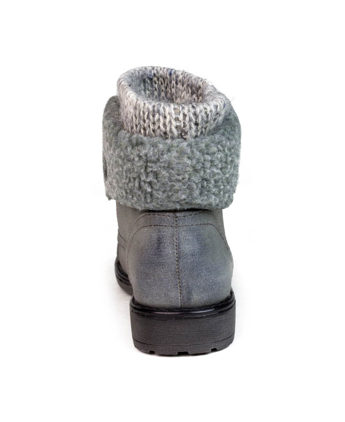Cliffs By White Mountain Duena Faux Shearling Lined Lace-up Boot In Light Gray