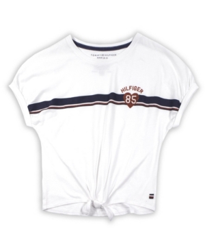 image of Tommy Hilfiger Big Girls Chest Stripe Tee