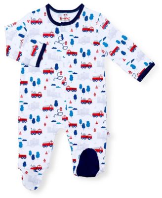 E=MC2 - Baby Boy Little Red Fire Truck Magnetic Footie