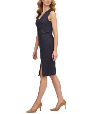 calvin klein buckled sheath dress