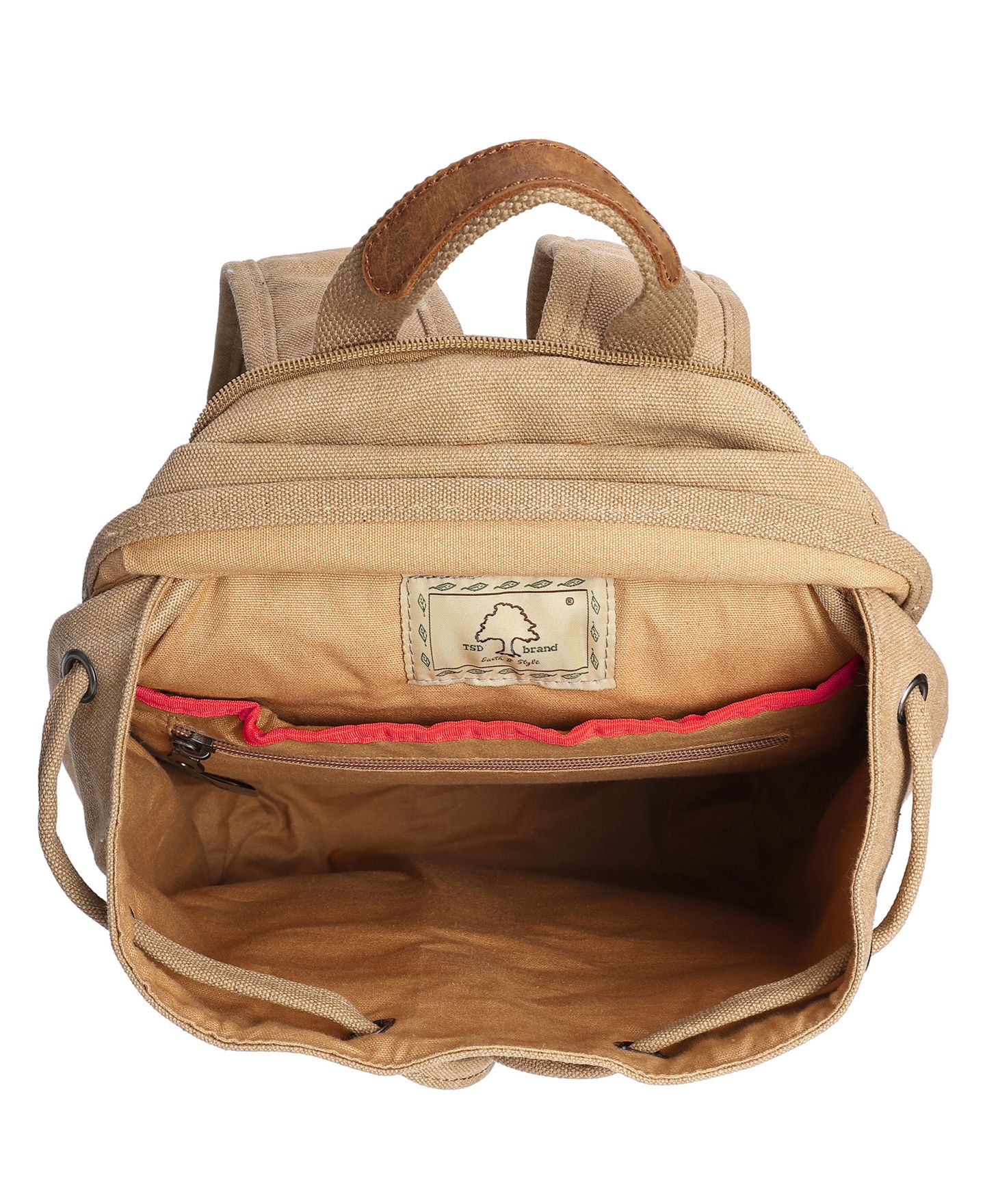 Рюкзак TSD BRAND Trail and Tree Double Canvas Handbag, цвет: Хаки — фото 6