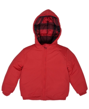 image of Epic Threads Toddler Boys Checkered Hooded Full Zip Reversible Puffer Jacket