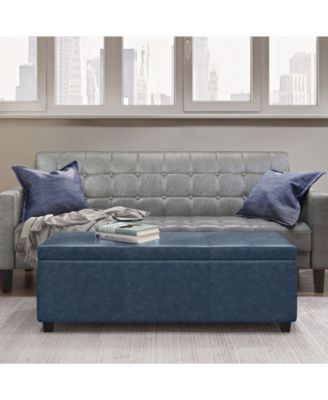 Avalon Contemporary Rectangle Storage Ottoman Bench