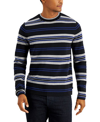 DKNY Men's Striped Crewneck Sweater, Created for Macy's - Macy's