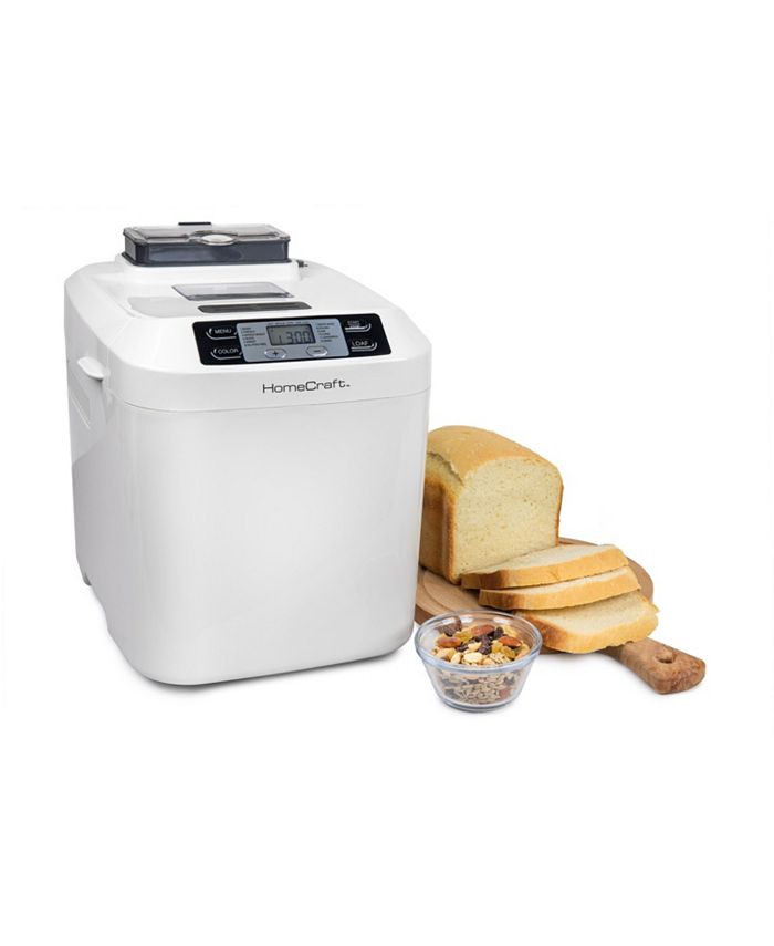 HomeCraft HCPBMAD2WH Programmable Bread Maker with Auto Dispenser Macy