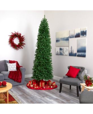 Slim Mountain Pine Artificial Christmas Tree with 600 Clear LED Lights