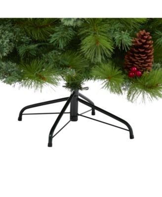 Montana Mixed Pine Artificial Christmas Tree with Pine Cones, Berries and 350 Clear LED Lights