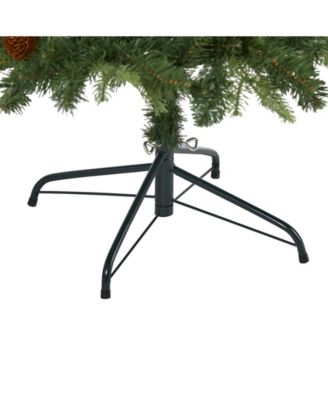 Wellington Spruce "Natural Look" Artificial Christmas Tree with 300 Clear LED Lights and Pine Cones