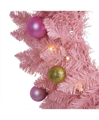 Artificial Christmas Wreath with 35 LED Lights and Ornaments