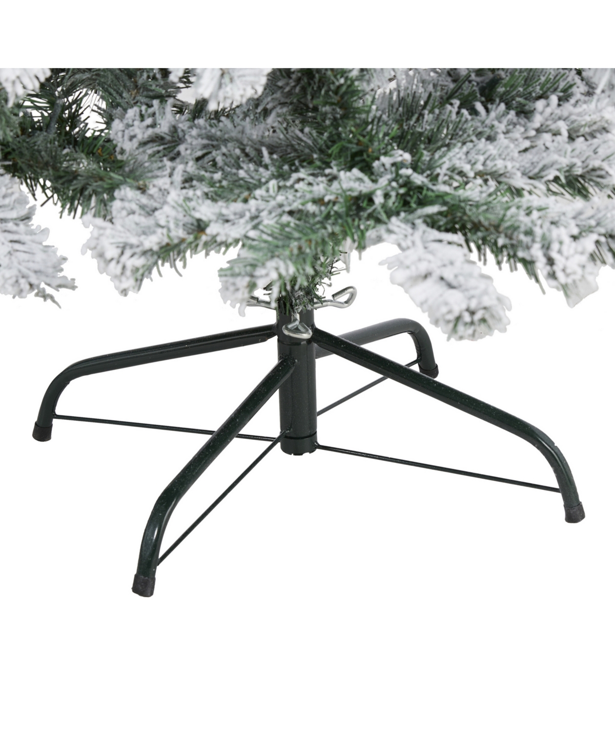 Nearly Natural Flocked Rock Springs Spruce Artificial Christmas Tree with 150 Clear Led Lights