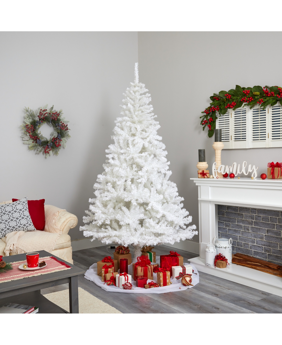 Nearly Natural Artificial Christmas Tree with 1380 Bendable Branches and 400 Clear Led Lights