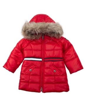 image of Tommy Hilfiger Baby Girls Longline Puffer with Sequin Patch