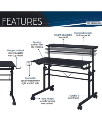 Rolling and Adjustable Writing Desk