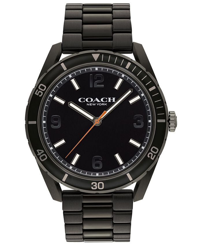 COACH Men's Preston Black-Tone Bracelet Watch 44mm - Macy's