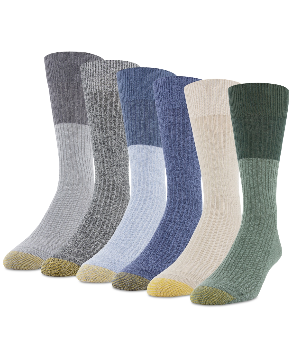 Men's 6-Pack Casual Stanton Socks - Khaki