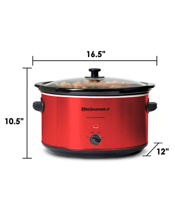 Elite Gourmet 8.5Qt Jumbo XL Slow Cooker with Glass Lid, Adjustable