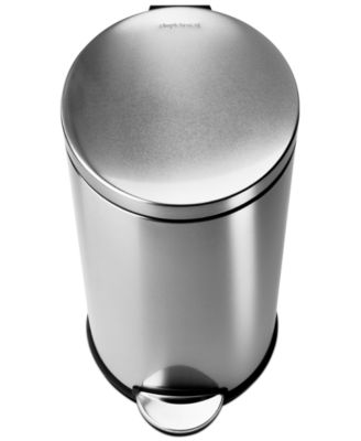 simplehuman - Brushed Stainless Steel Round Step Trash Can, 30 Liter Fingerprint Proof