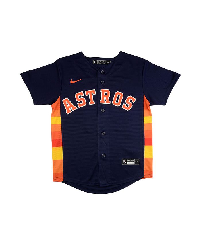 Jose Altuve Houston Astros White w/ Orange Blue Adult Button Front Jersey XL
