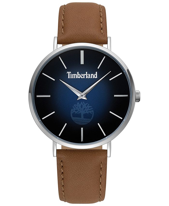 Timberland - Men's Brown Leather Strap Watch 42mm