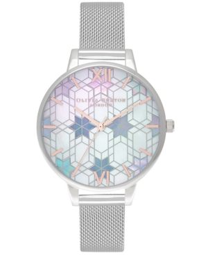 image of Olivia Burton Women-s Ice Queen Stainless Steel Mesh Bracelet Watch 34mm