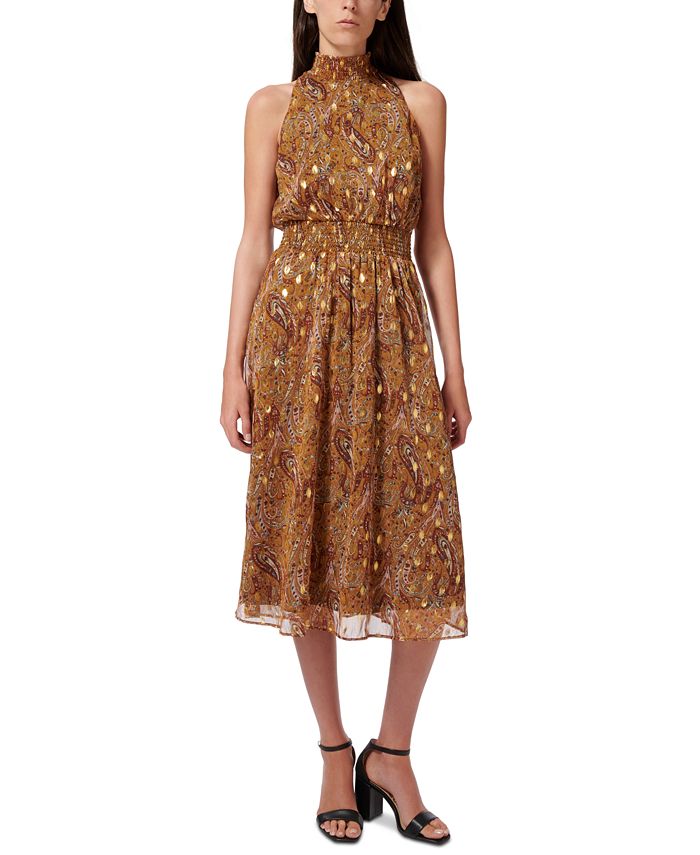 Sam Edelman Printed Smocked Fit & Flare Dress - Macy's