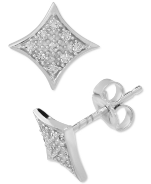 image of Diamond Geometric Stud Earrings (1/10 ct. t.w.) in 10k White Gold