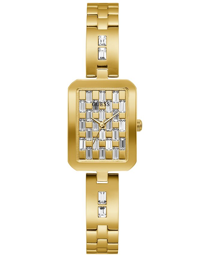 GUESS Women's Gold-Tone Stainless Steel & Crystal Bracelet Watch 22mm ...