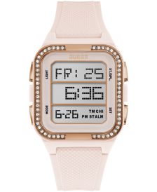 Women's Digital Pale Pink Silicone Strap Watch 39mm