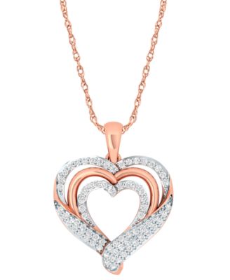 macy's heart necklace rose gold