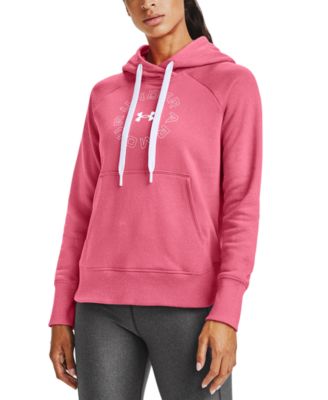 under armour women's favorite fleece metallic stripe big logo hoodie