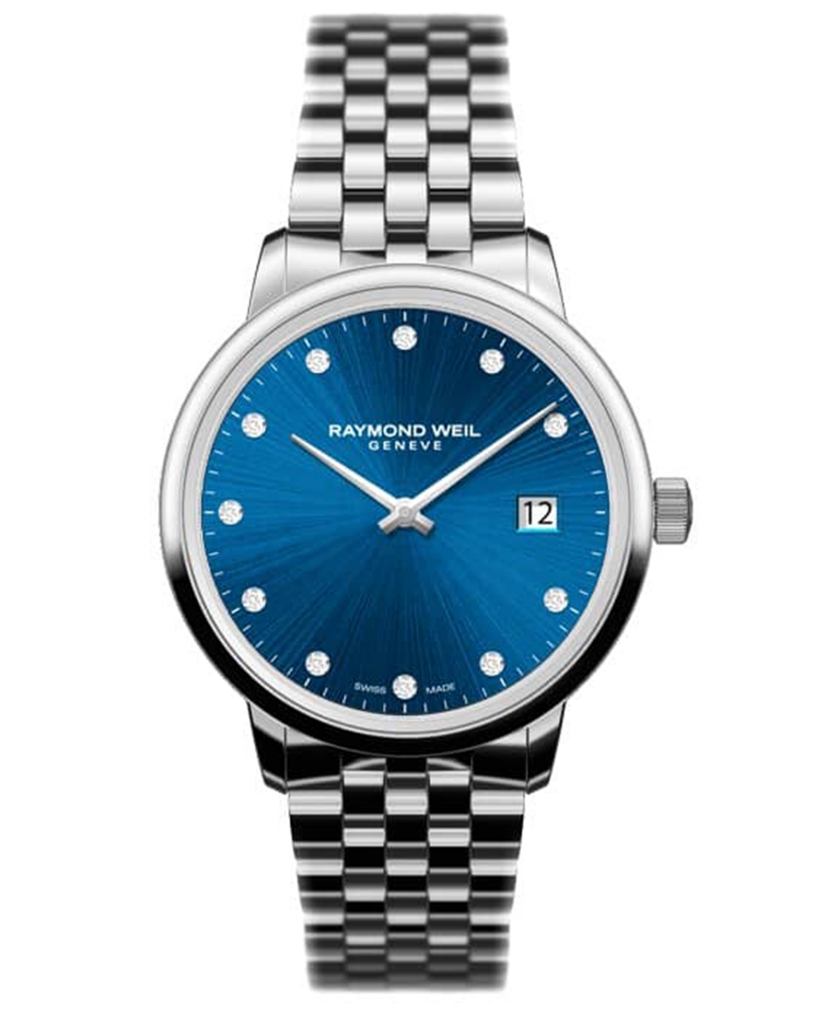 Raymond Weil Women's Swiss Toccata Diamond Accent Stainless Steel Bracelet Watch 29mm In Blue