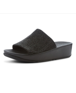 image of FitFlop Women-s Ginny Glitz Pool-Slide Women-s Shoes