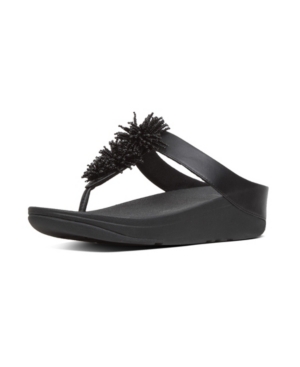 image of FitFlop Women-s Fino Bead Pompom Wedge Sandal Women-s Shoes