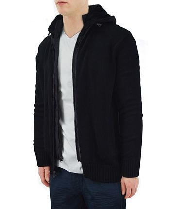 X-Ray Men's Full-Zip Sweater Jacket with Fluffy Fleece Lined Hood - Macy's