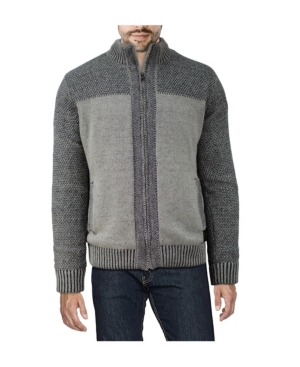 X-Ray Men's Color Blocked Full-Zip High Neck Sweater Jacket