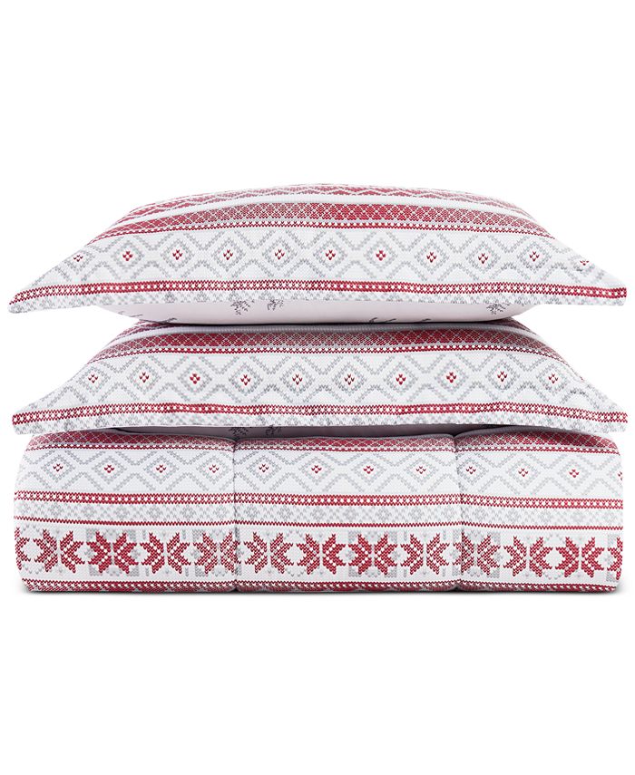 Pem America Holiday Fair Isle 3Pc. Reversible Comforter Set, Created