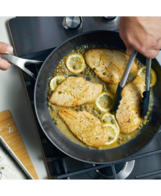 Hard-Anodized Induction Nonstick Frying Pan with Lid, 12.25", Matte Black