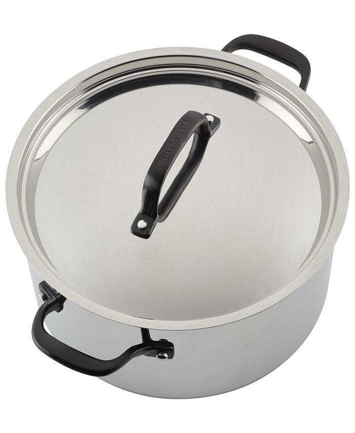 KitchenAid Polished Stainless Steel 8Qt. Stockpot with Lid & Reviews