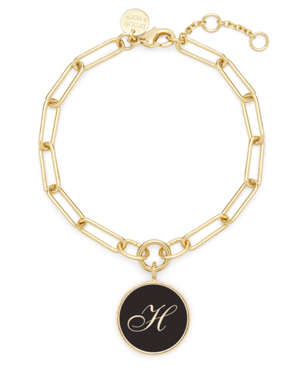 14K Gold Plated Callie Enamel Initial Bracelet - Gold-Plated - M
