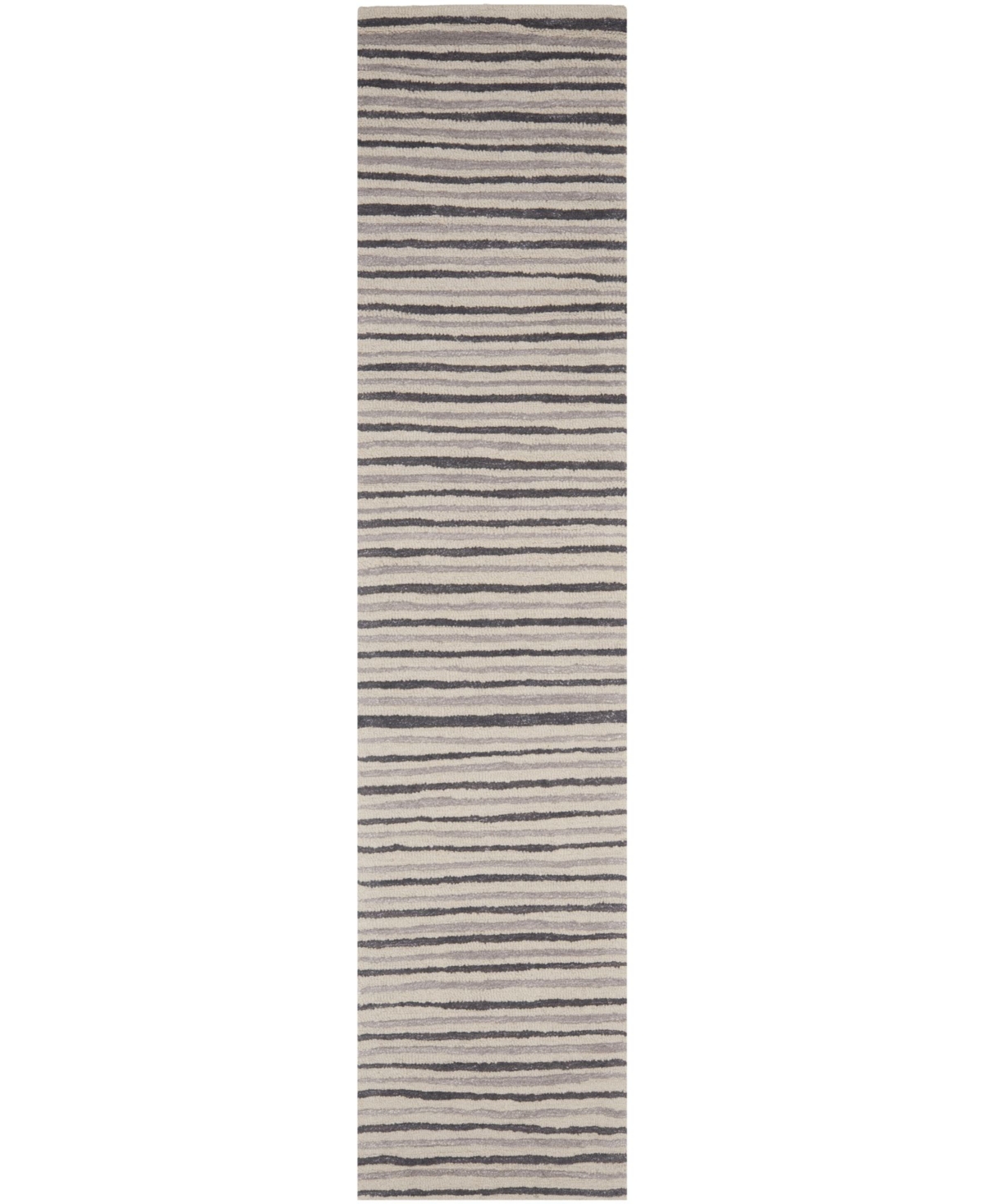 Martha Stewart Collection Hand Drawn Stripe MSR3619C Purple 2'3in x 10' Runner Rug - Purple