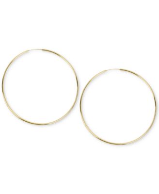 Hint of Gold - 14k Gold-Plated Earrings, Endless Hoop Earrings