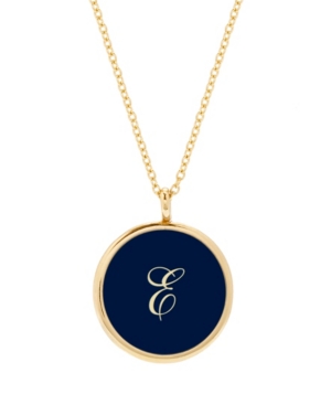 image of brook & york 14K Gold Plated Isla Initial Enamel Pendant