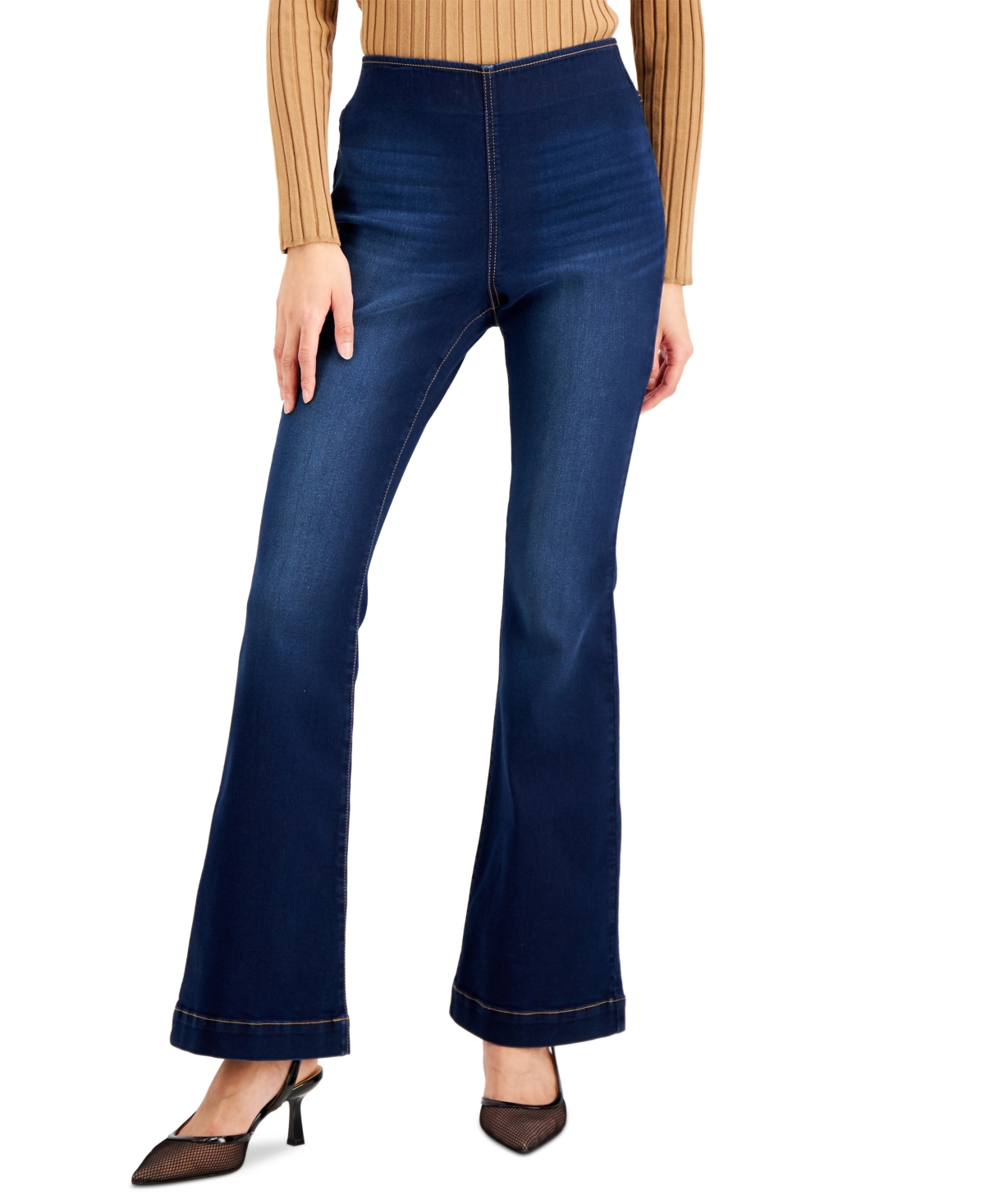 Inc International Concepts Women's High Rise Pull-On Flare Jeans
