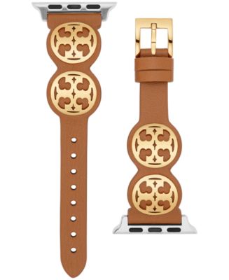 Tory Burch Miller Logo Studded Brown Leather Strap For Apple Watch®  38mm/40mm & Reviews - All Watches - Jewelry & Watches - Macy's