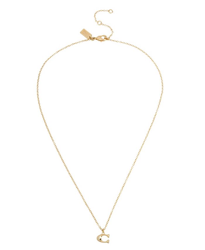 COACH Gold-Tone Signature C-Chain Mini Statement Necklace, 16 + 2