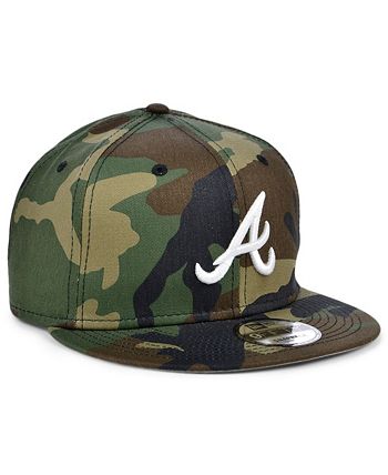 New Era 9Fifty Men Women Cap Atlanta Braves Woodland Camo Basic Snapback Hat