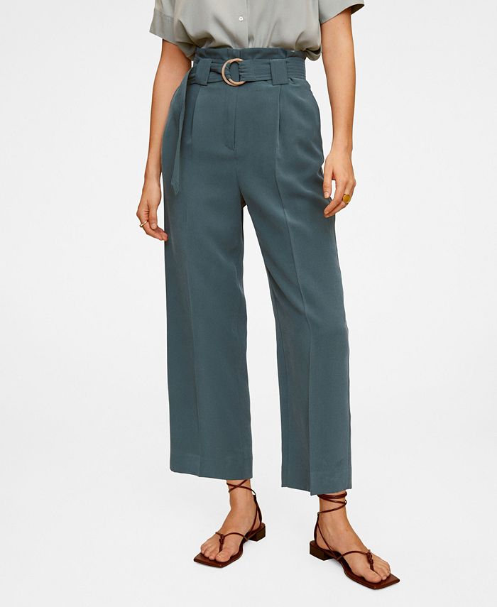 MANGO Women s Belt Flowy Trousers Macy s