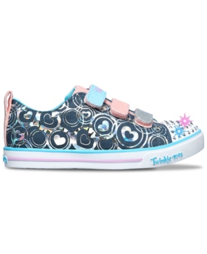 image of Skechers Little Girls Twinkle Toes Twinkle Lite - Hearts Stay-Put Closure Casual Sneakers from Finish Line